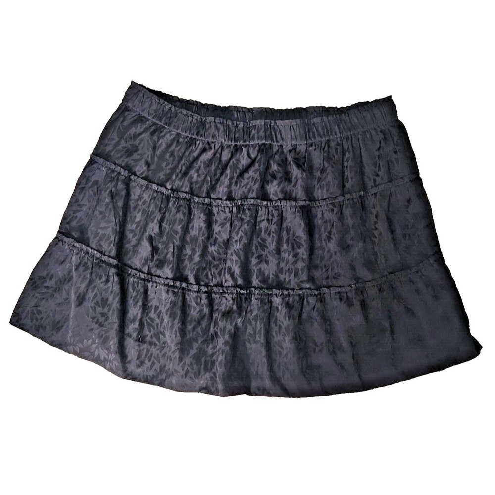 Loft Plus Womens Black Tiered Lined Skirt Size 22 NWT